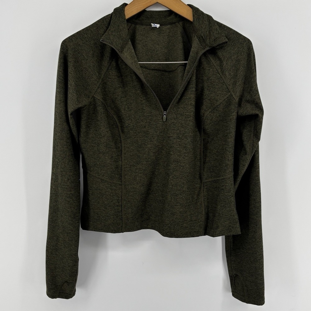 Old Navy Active Go-Dry Cloud+‎ Cropped Quarter-Zip Top Women's L Tall Green